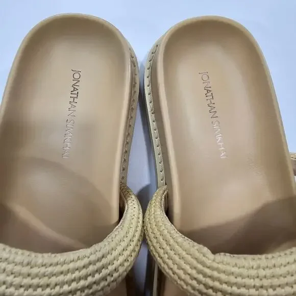 SIMKHAI Lupita Puffy Strap Raffia Platform Sandals in Natural